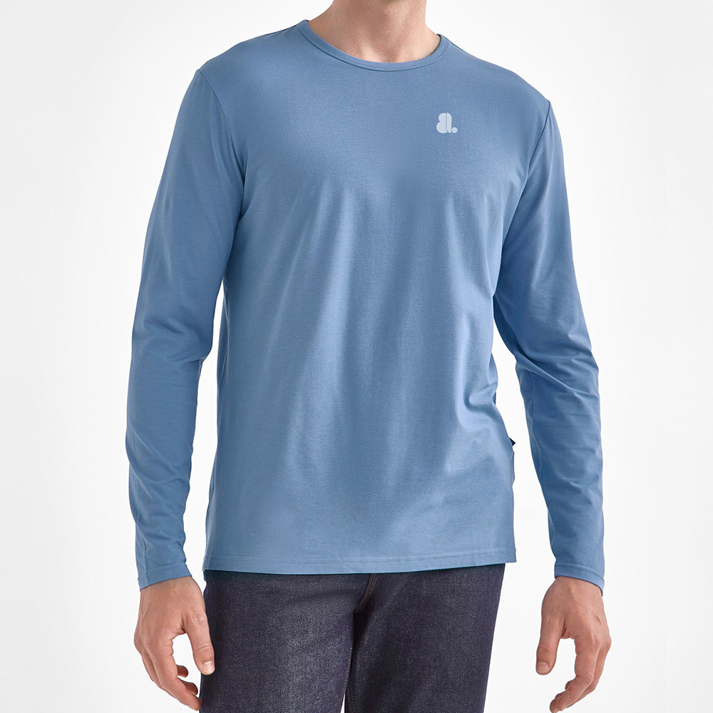 Men Round Neck Long Sleeve Tee