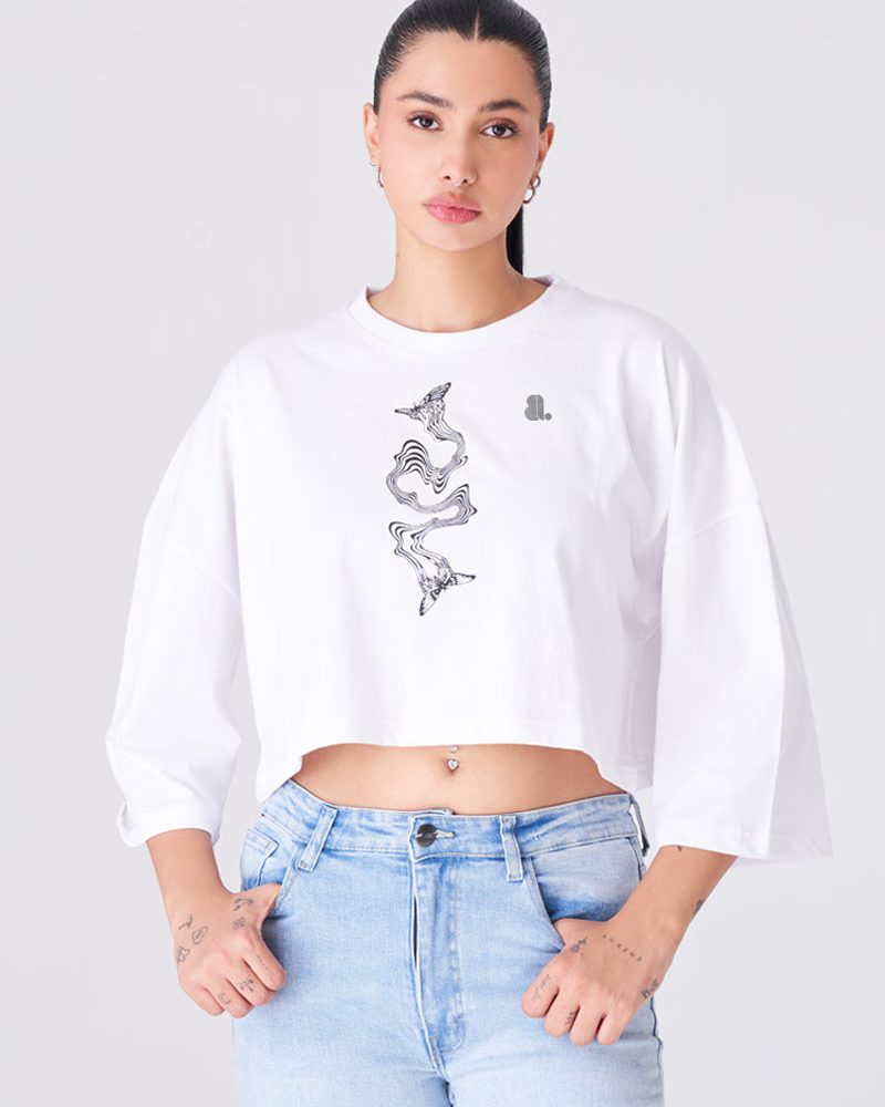 Women Long Sleeve Crop Top T-Shirts