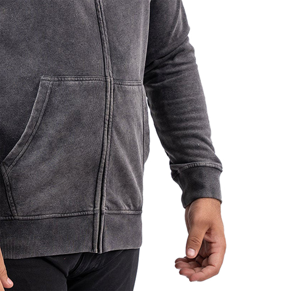 Acid Wash Zipper Hoodie Men - Image 4