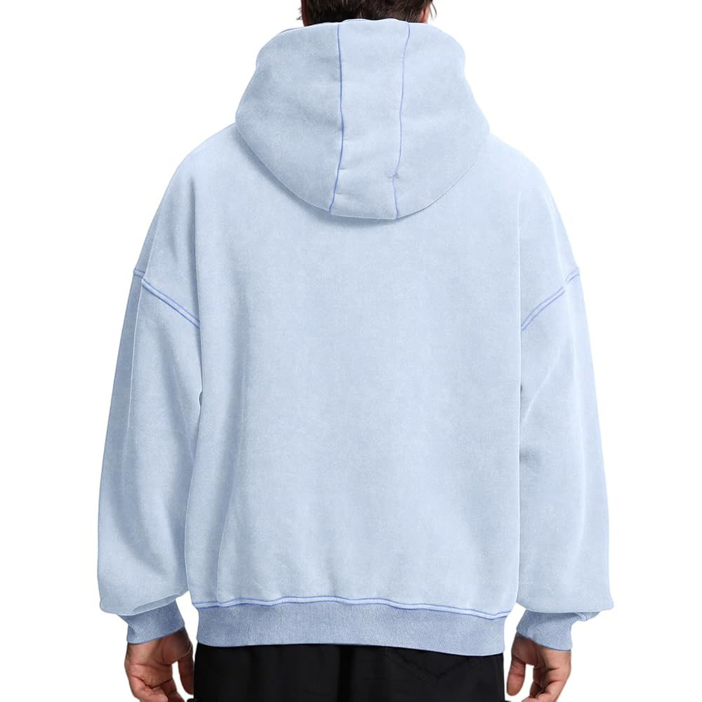 Acid Wash Zipper Hoodie Men - Image 5
