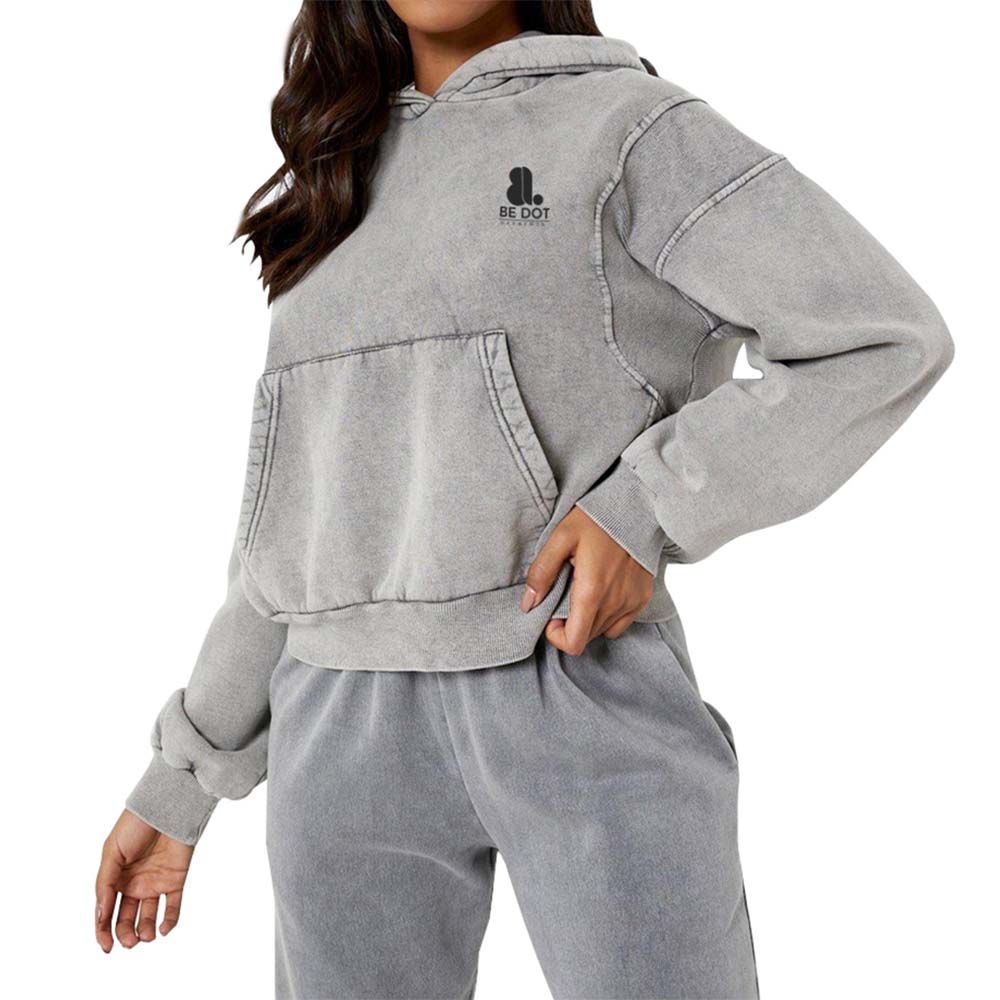 Acid Wash Pullover Hoodie Women - Image 5