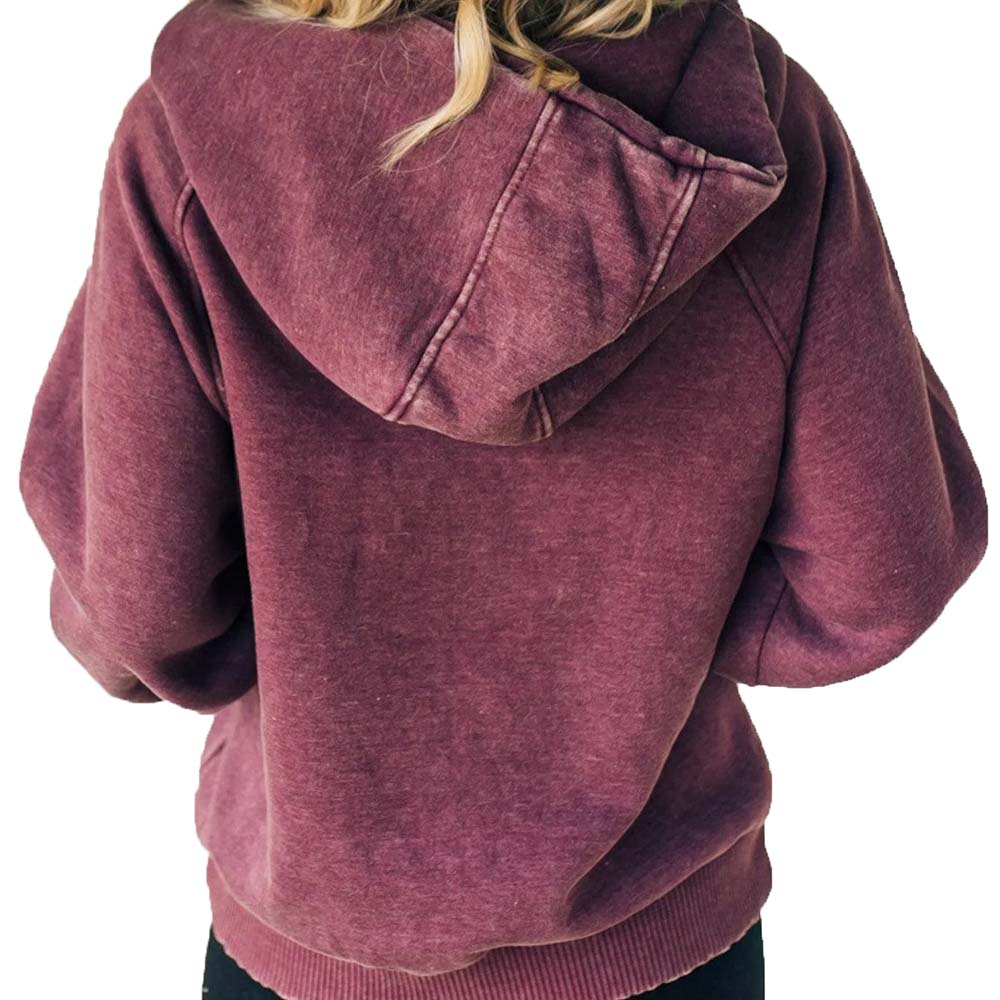 Acid Wash Zipper Hoodie Women - Image 5