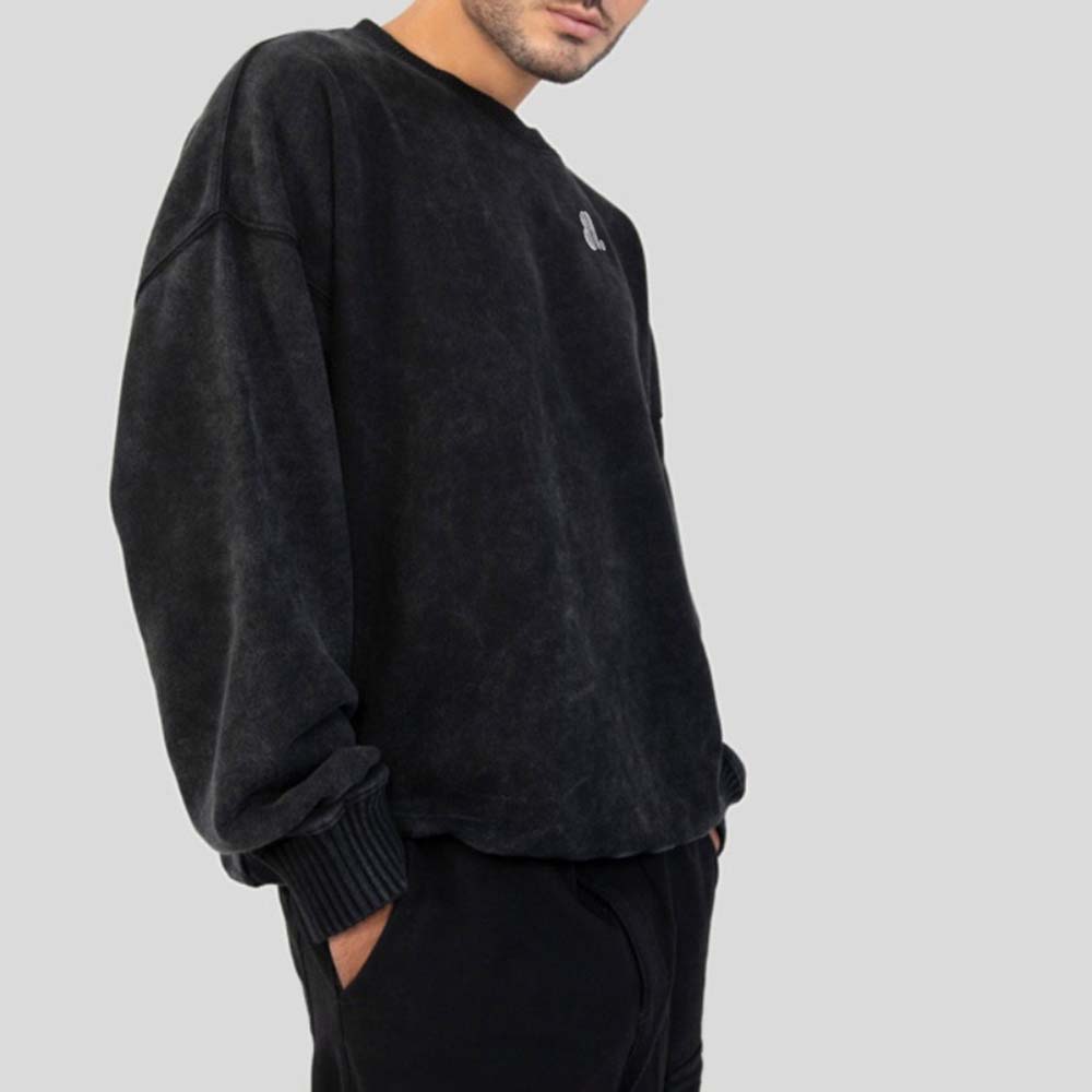 Men Acid Wash Sweat Shirt - Image 4