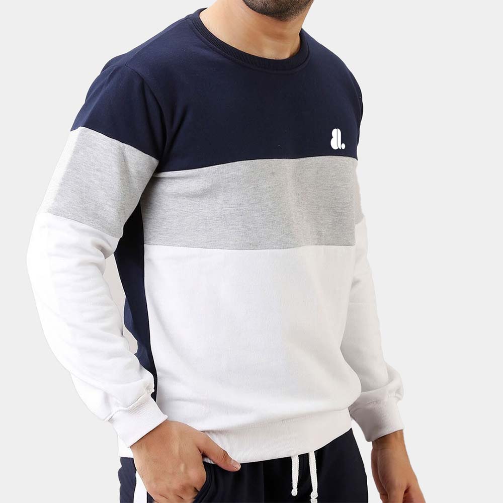 Men Block Sweat Shirt - Image 3