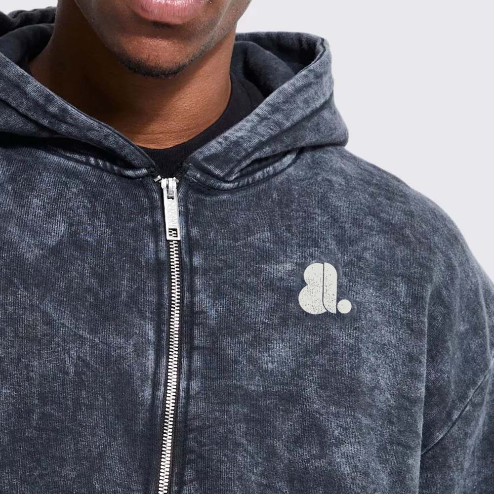 Acid Wash Zipper Track Suit Men - Image 4