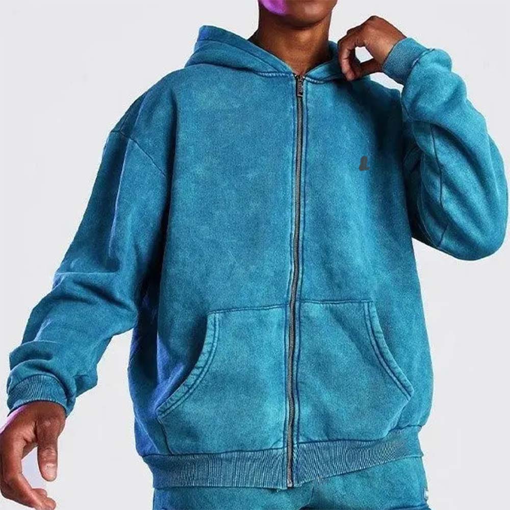 Acid Wash Zipper Track Suit Men - Image 5