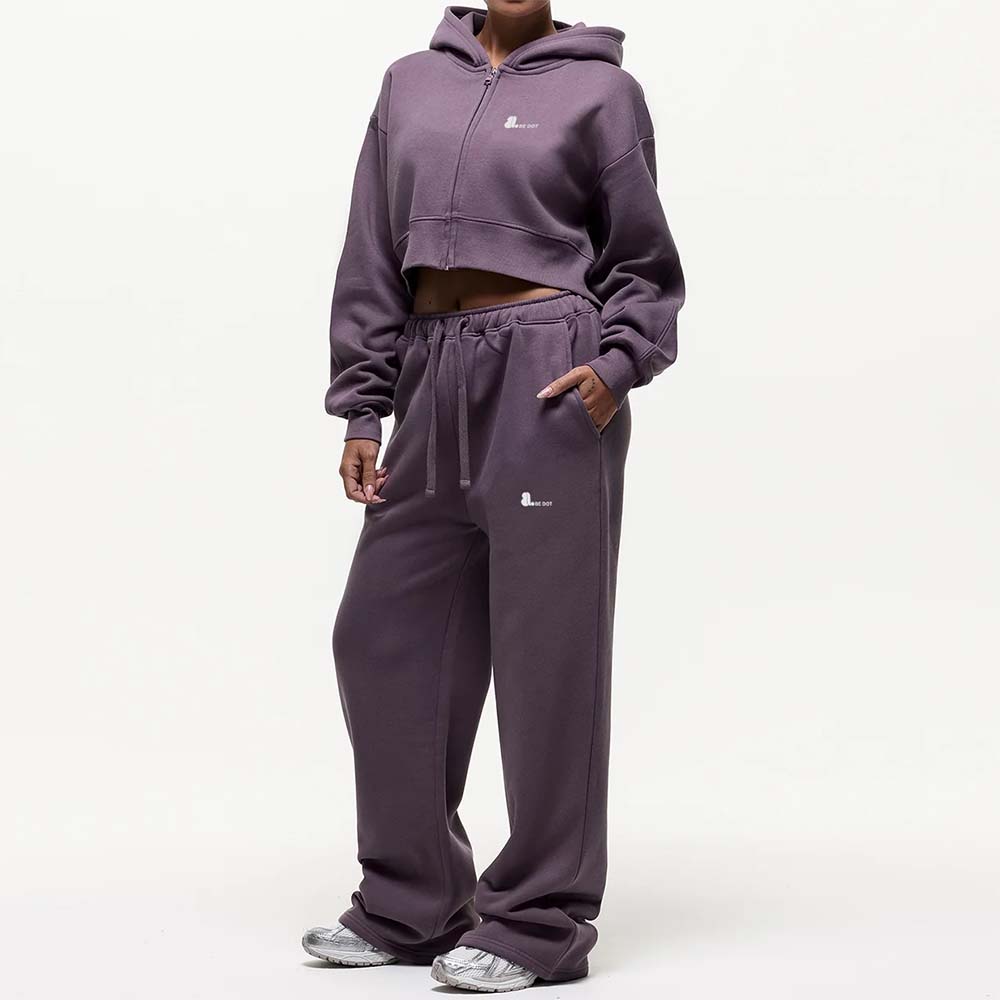 Single Color Zipper Track Suit Wome