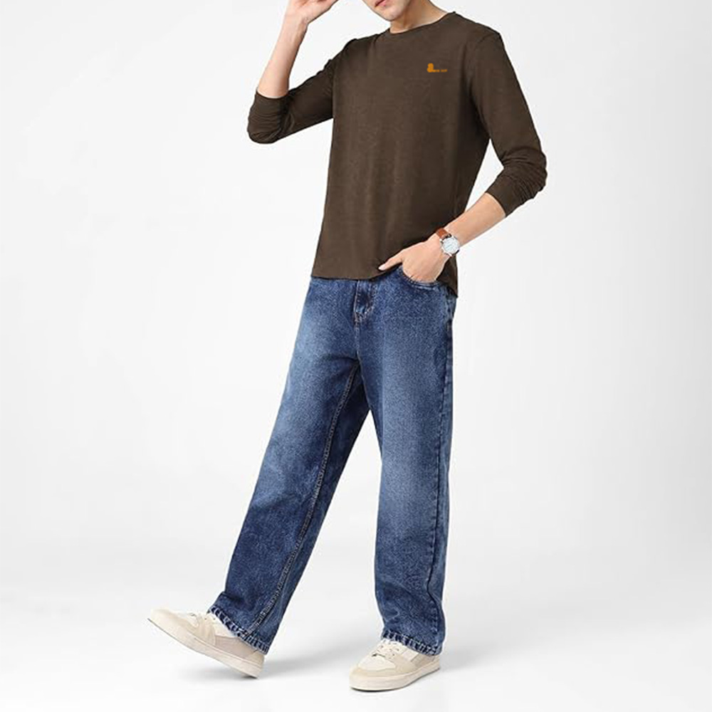 Men Round Neck Long Sleeve Tee