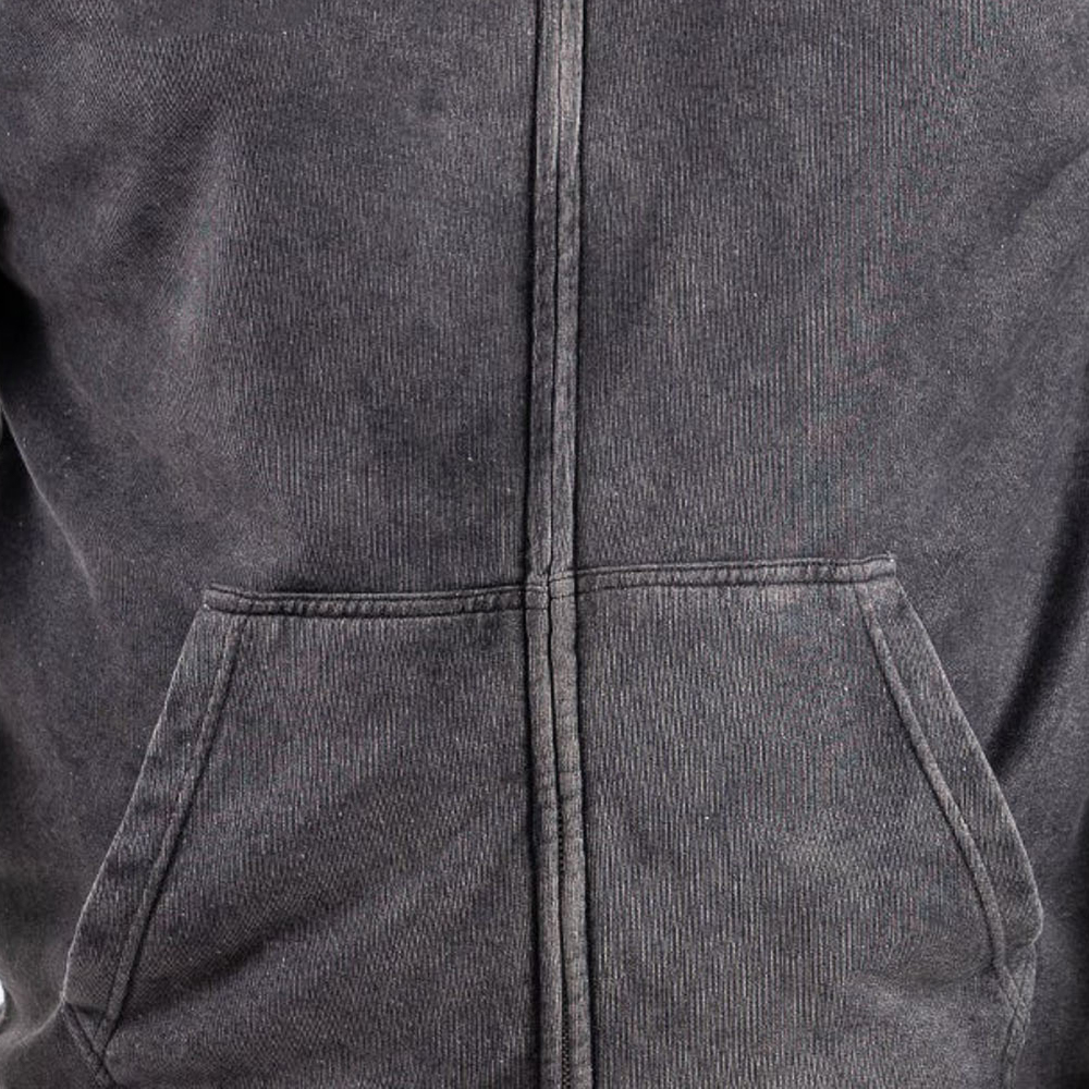 Acid Wash Zipper Hoodie Men - Image 5