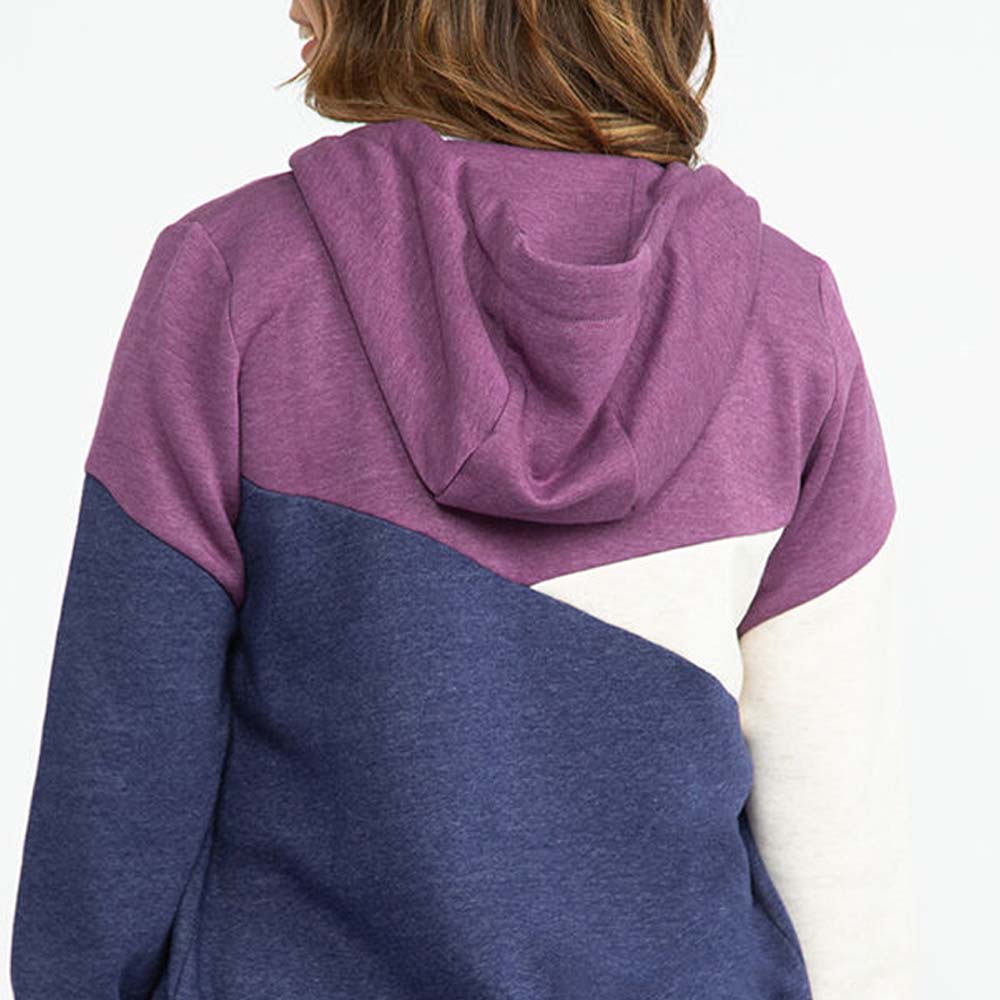 Blok Zipper Hoodie Women - Image 5