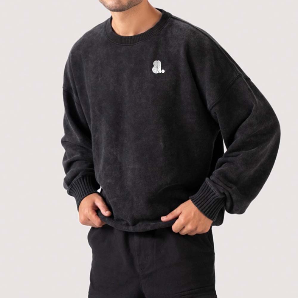 Men Acid Wash Sweat Shirt - Image 5