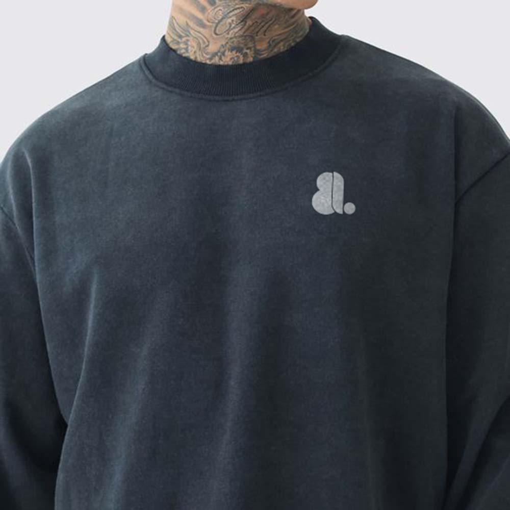 Men Acid Wash Sweat Shirt