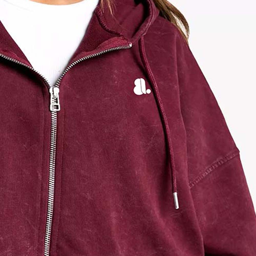 Acid Wash Zipper Track Suite Women - Image 5