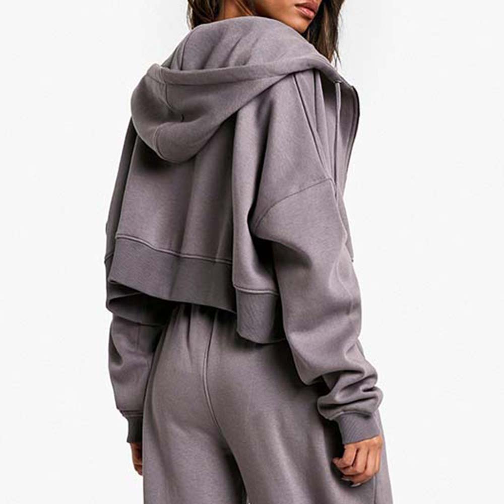 Acid Wash Zipper Track Suite Women - Image 6