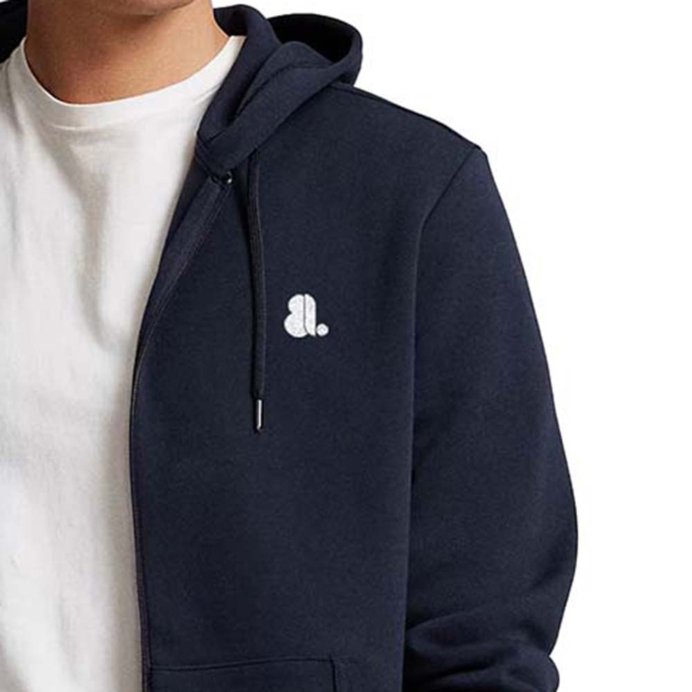Single Color Zipper Hoodie Men - Image 6