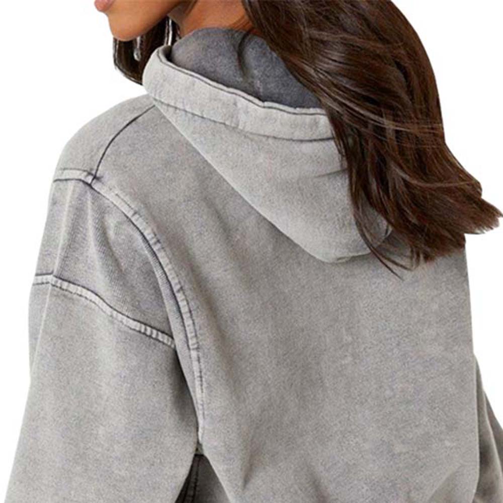 Acid Wash Pullover Hoodie Women - Image 3