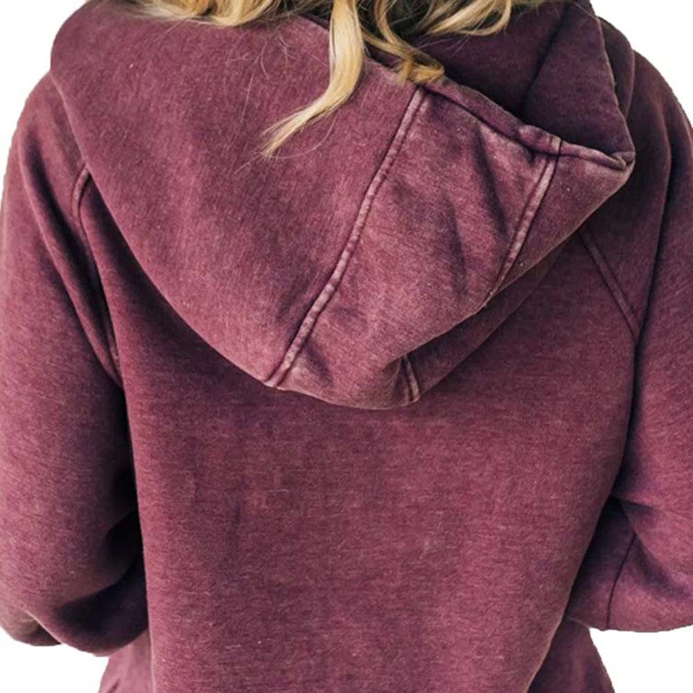 Acid Wash Zipper Hoodie Women - Image 6