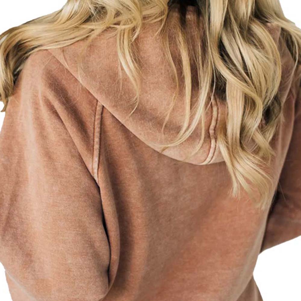 Acid Wash Zipper Hoodie Women - Image 6