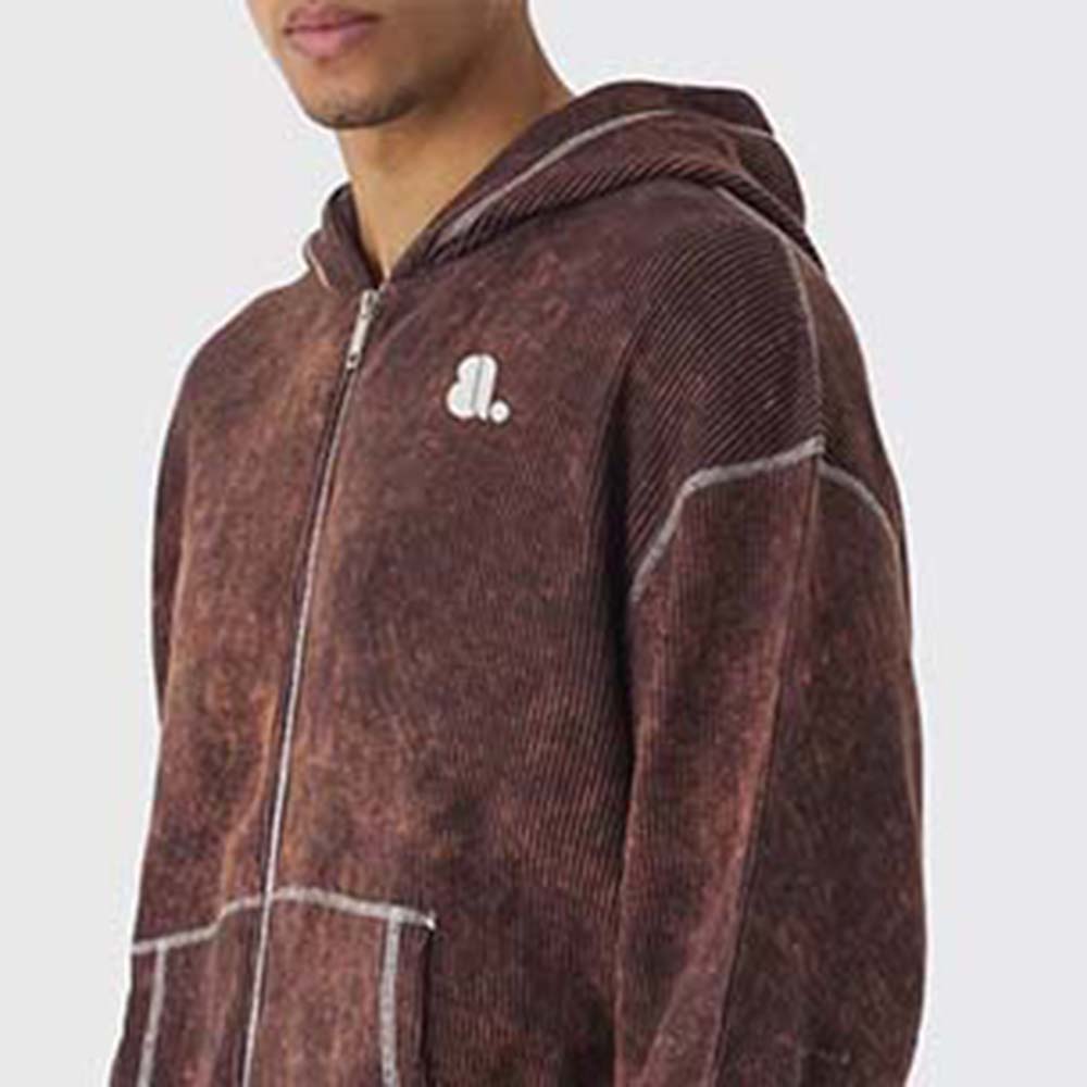 Acid Wash Zipper Track Suit Men - Image 6
