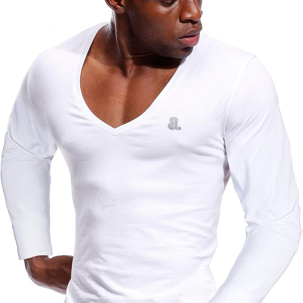 Men Scoop Neck Long Sleeve Tee