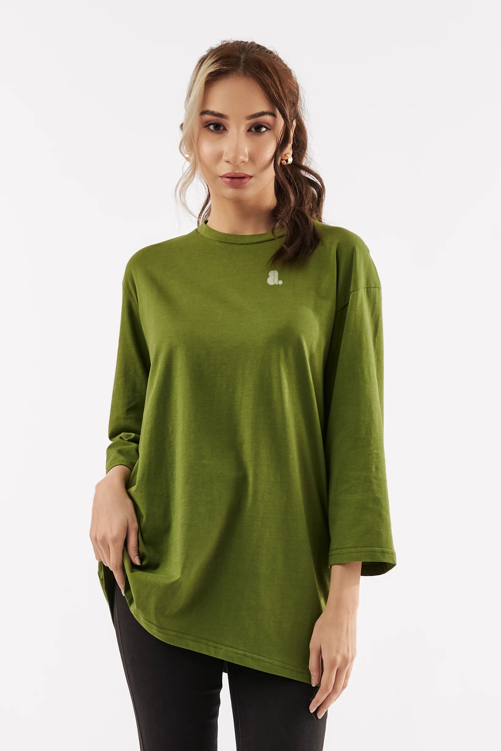 Women Long Sleeve Oversize Solid Color - Image 3