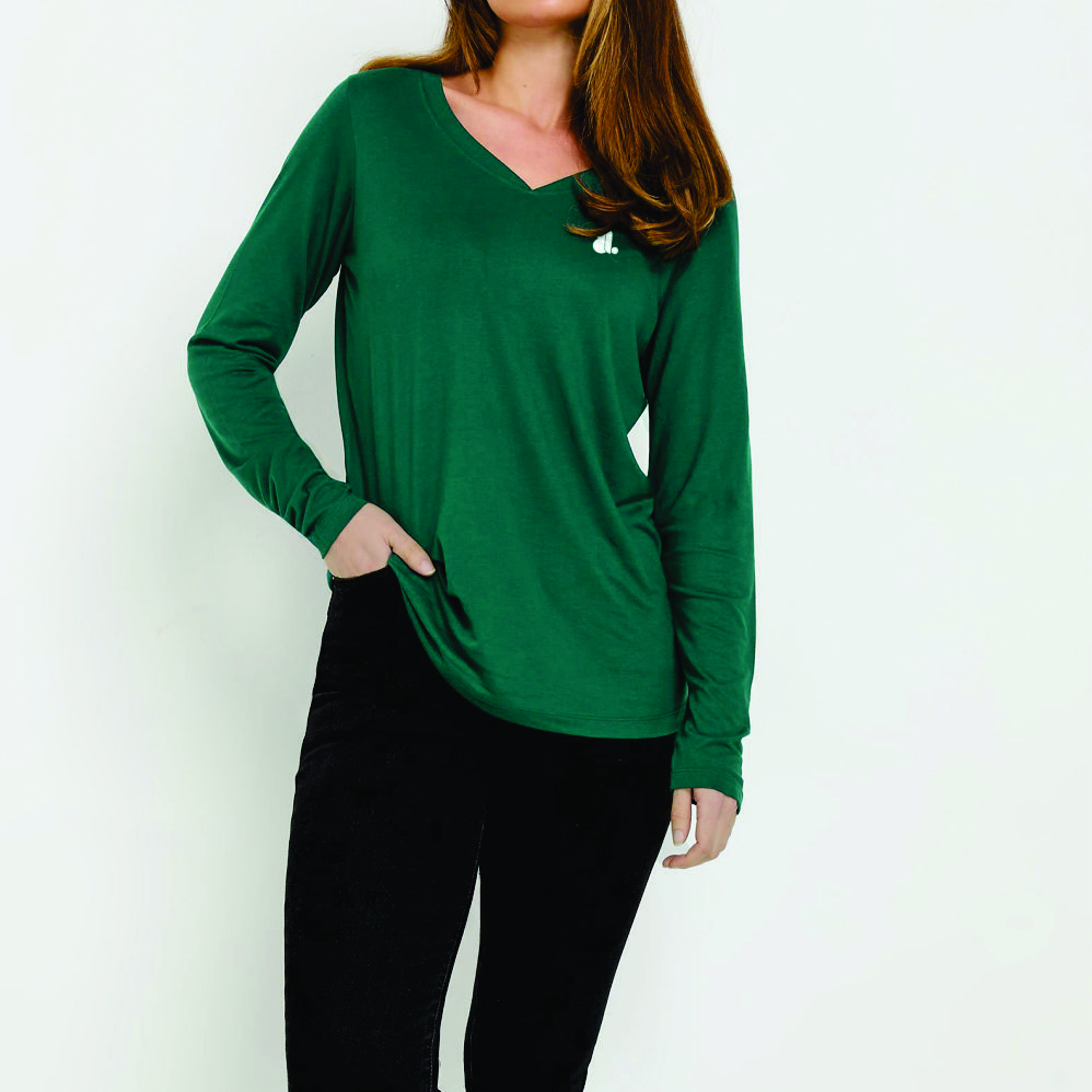 Women Long Sleeve V-Neck T-Shirts