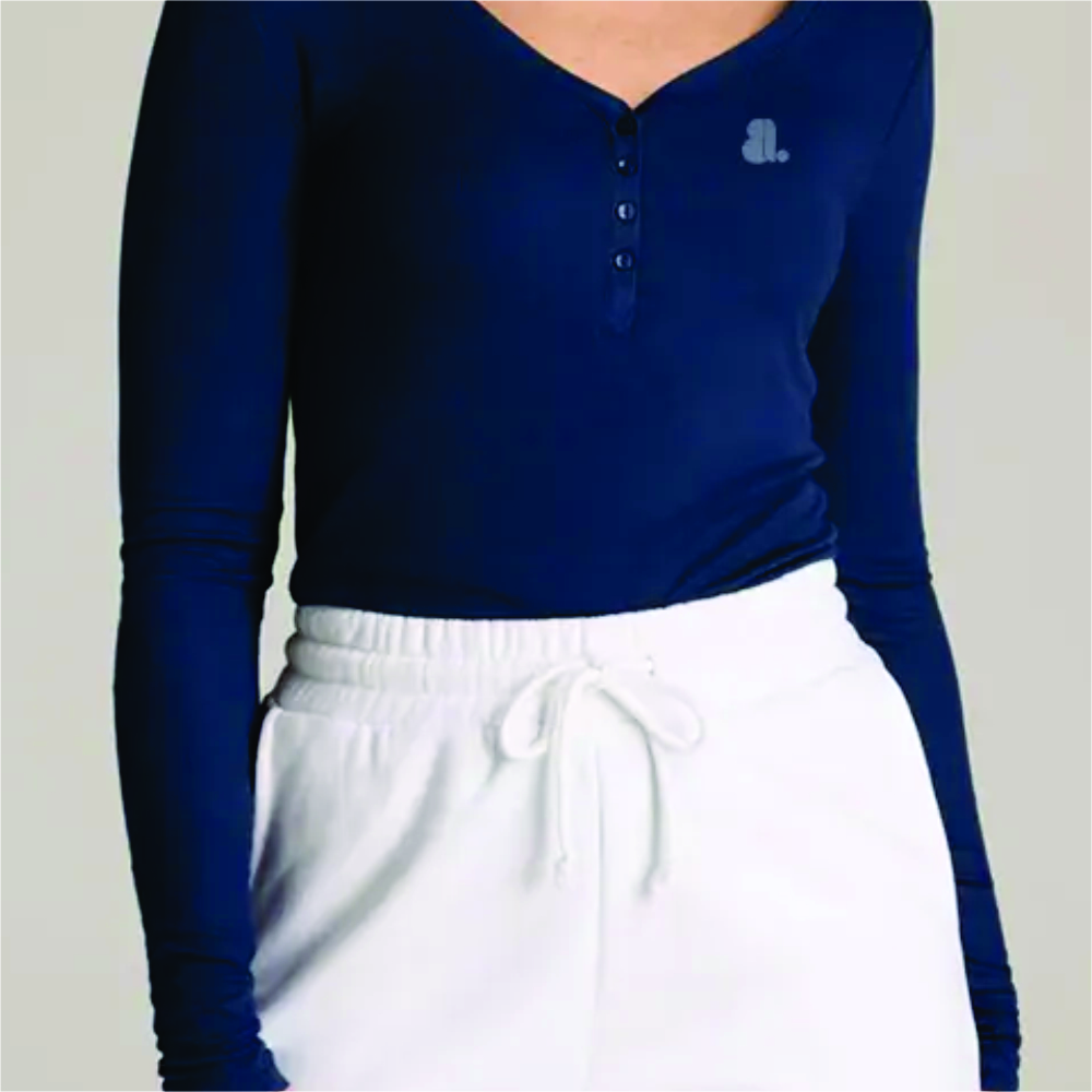 Women Long Sleeve Henley T-Shirt