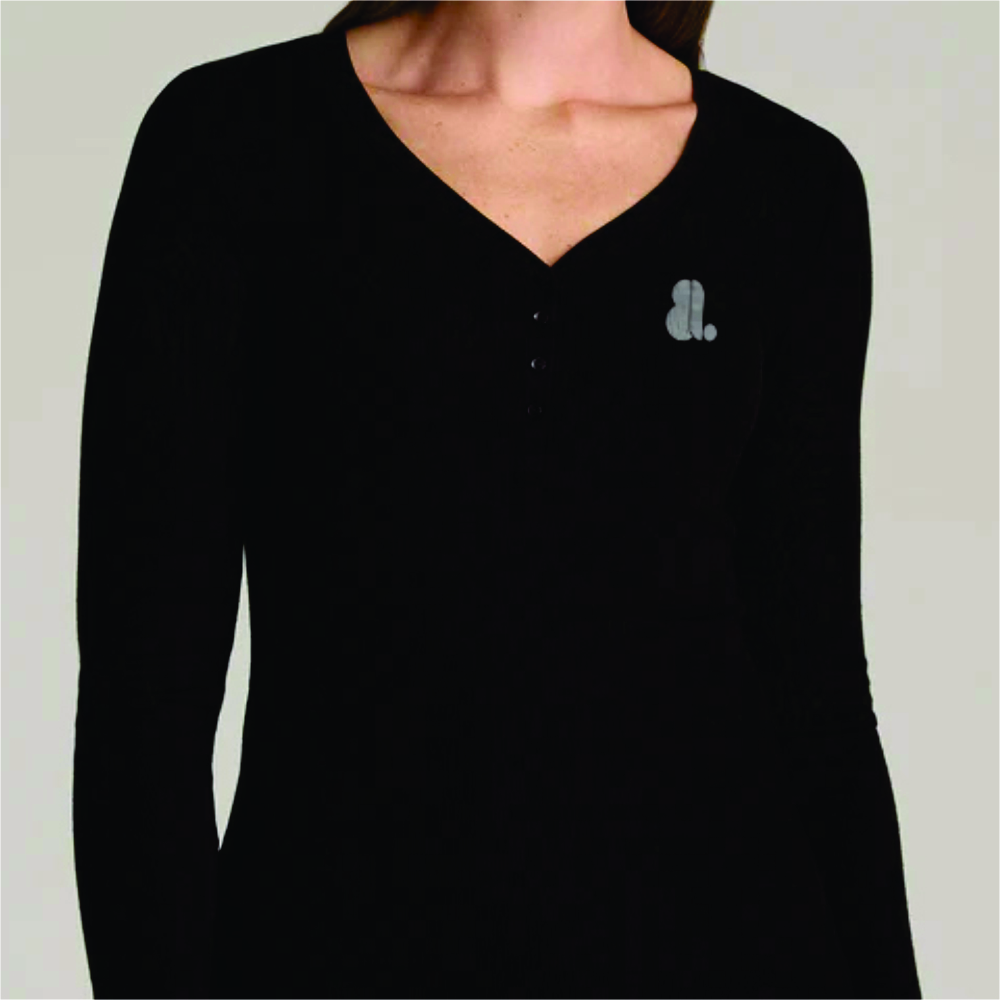 Women Long Sleeve Henley T-Shirt