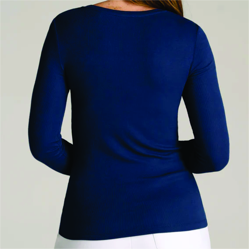 Women Long Sleeve Henley T-Shirt - Image 4