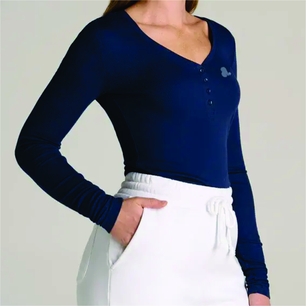 Women Long Sleeve Henley T-Shirt - Image 3