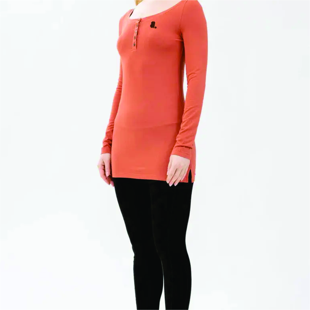 Women Long Sleeve Henley T-Shirt