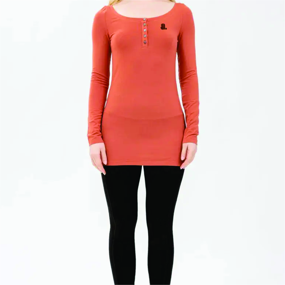 Women Long Sleeve Henley T-Shirt