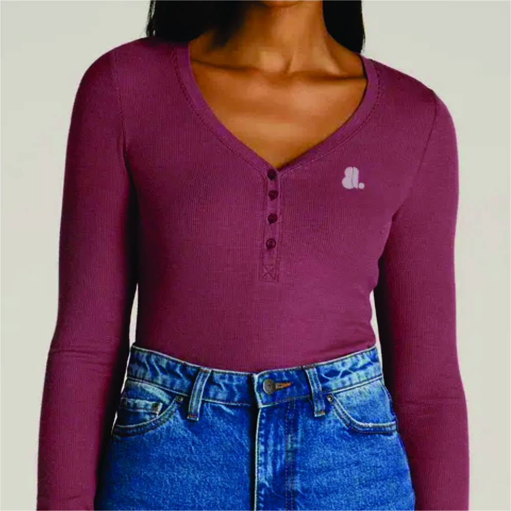 Women Long Sleeve Henley T-Shirt - Image 3