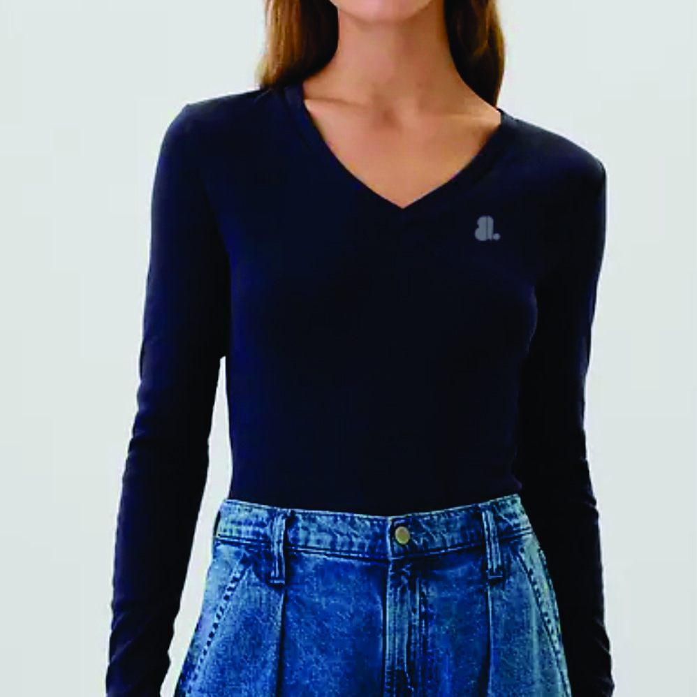 Women Long Sleeve V-Neck T-Shirts - Image 3