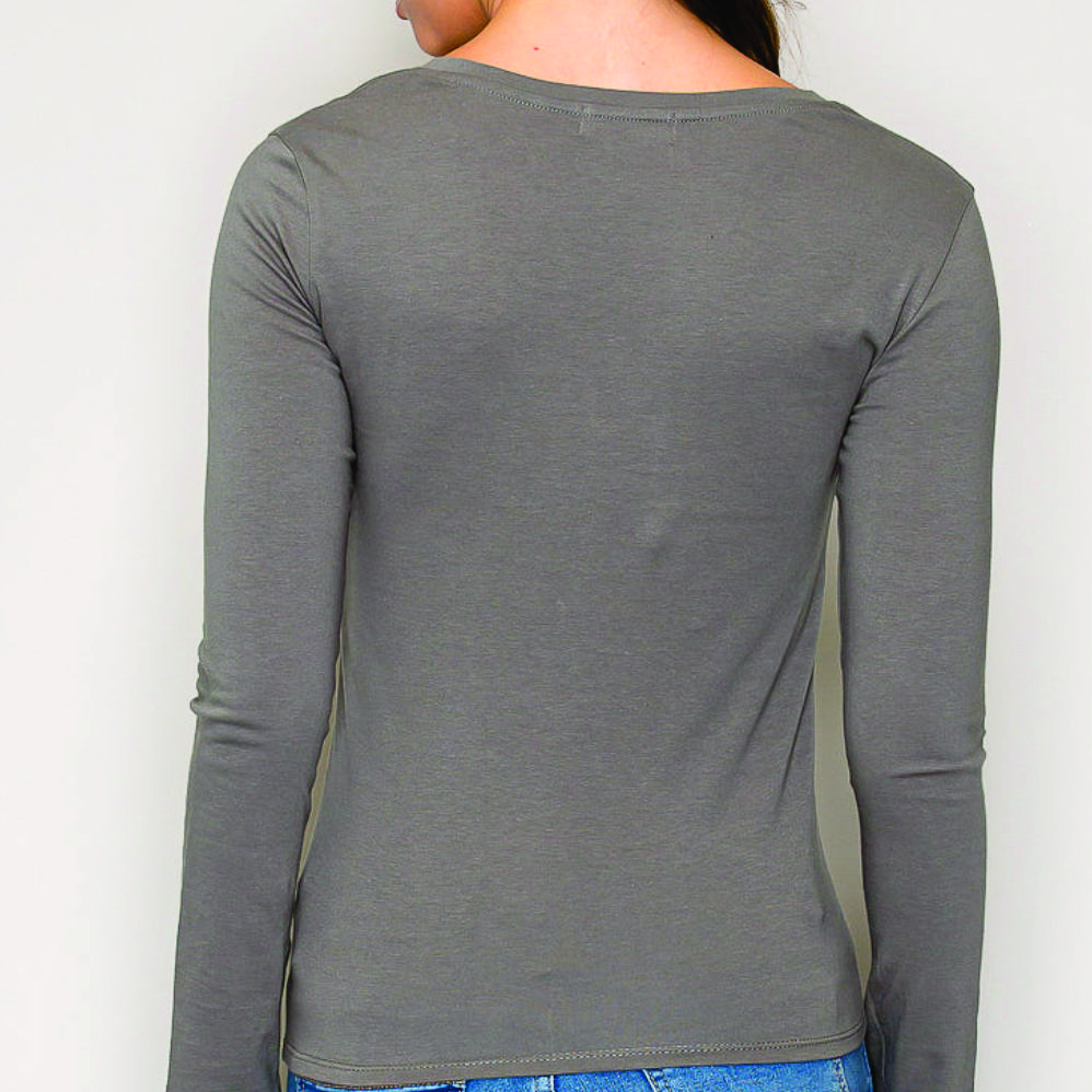 Women Long Sleeve V-Neck T-Shirts - Image 6