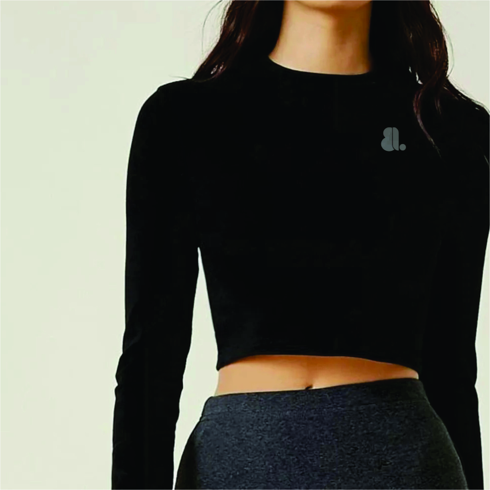 Women Long Sleeve Crop Top T-Shirts - Image 4