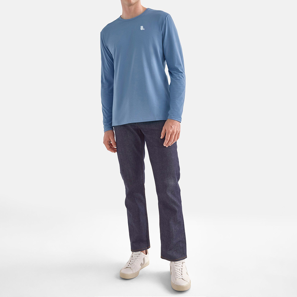 Men Round Neck Long Sleeve Tee