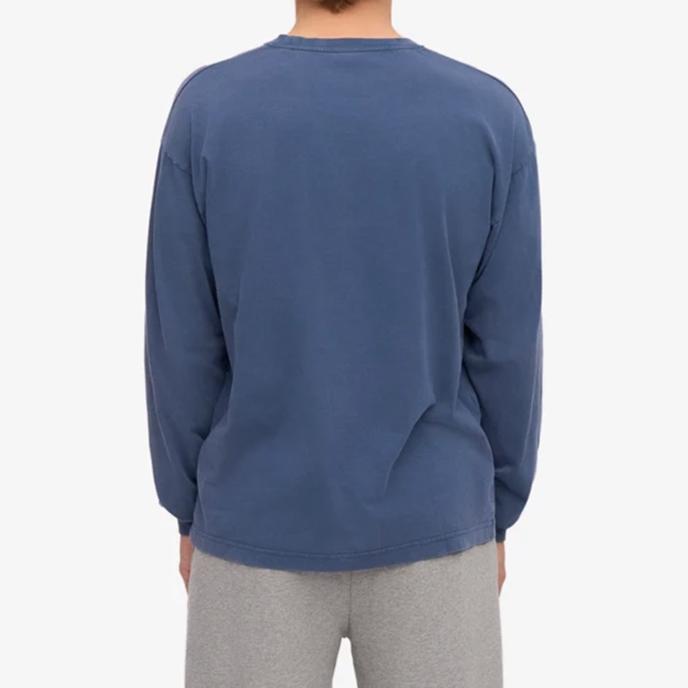 Men Solid Color Oversize Long Sleeve Tee - Image 5