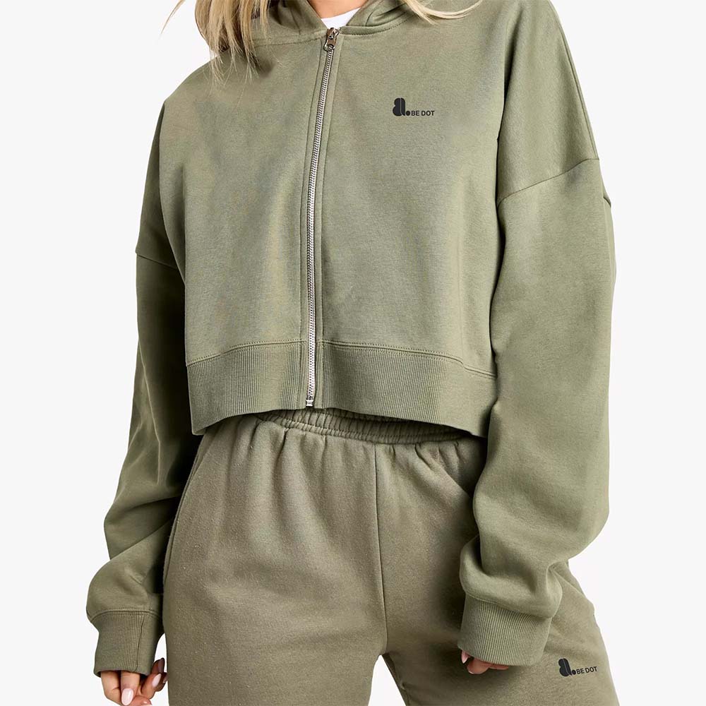 Acid Wash Zipper Track Suite Women