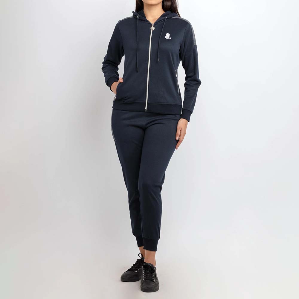 Single Color Zipper Track Suit Women