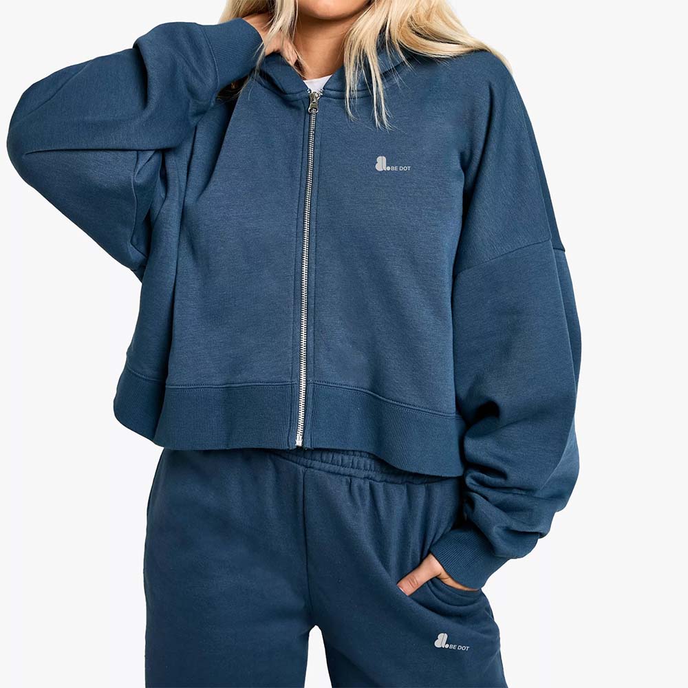 Acid Wash Zipper Track Suite Women