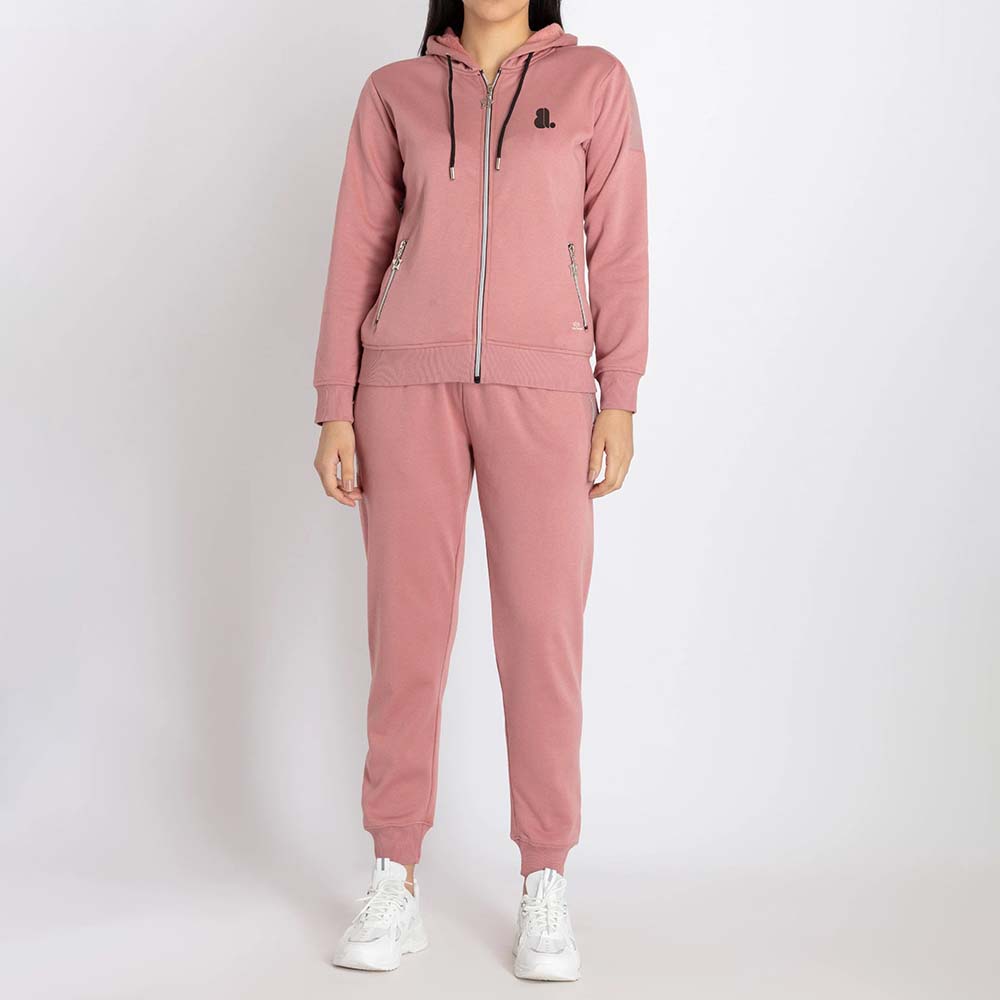 Single Color Zipper Track Suit Women