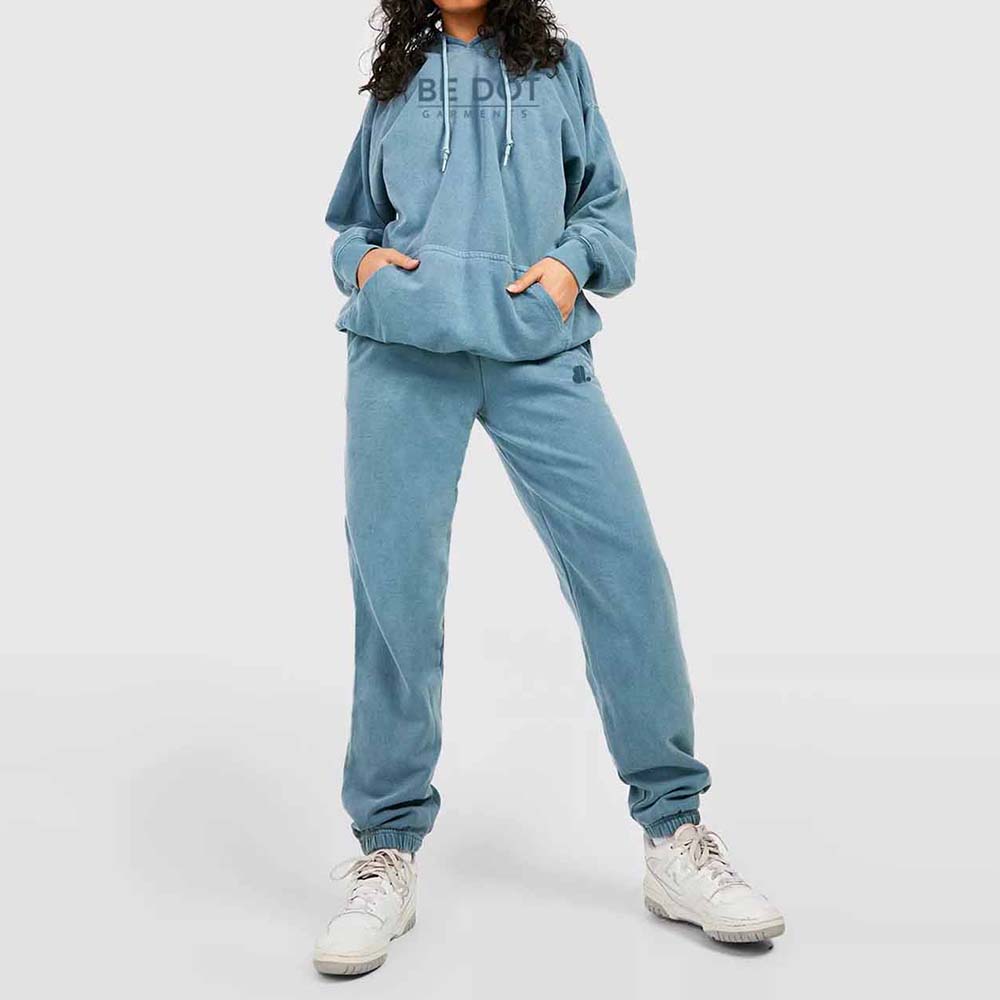 Acid Wash Pull Over Track Suit Women