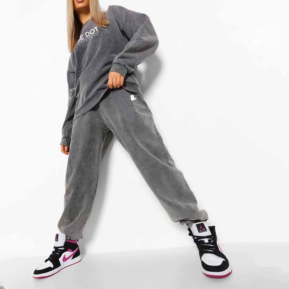 Acid Wash Pull Over Track Suit Women