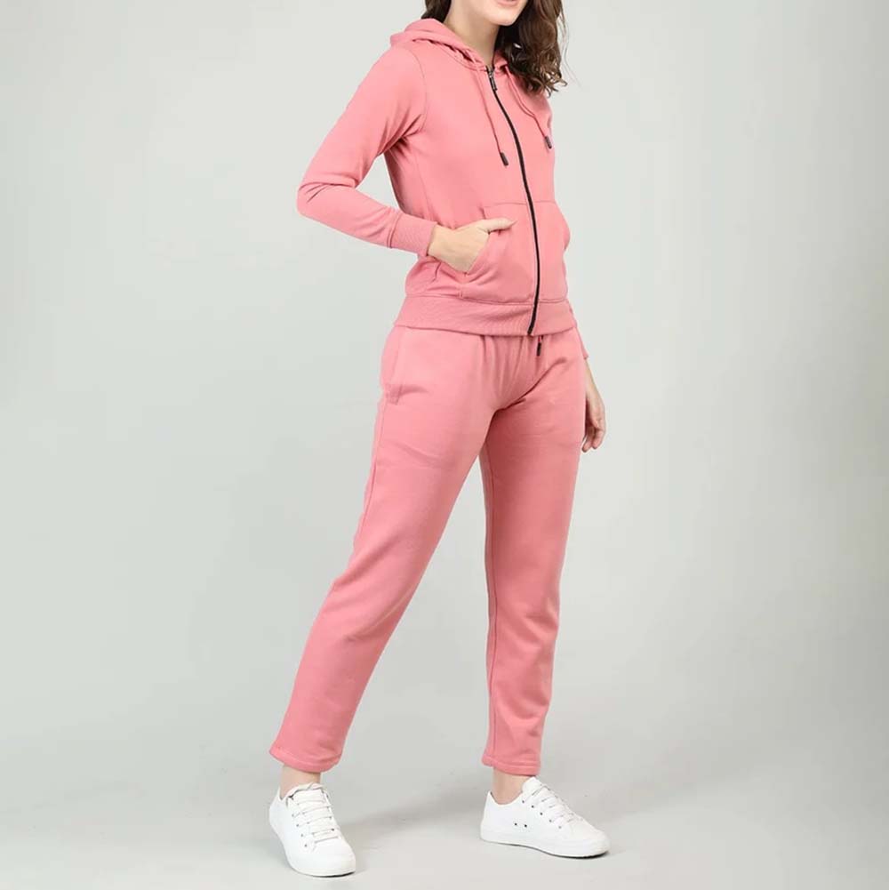 Single Color Zipper Track Suit Women