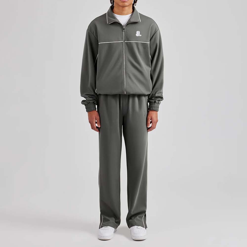 Single Color Zipper Track Suit Men
