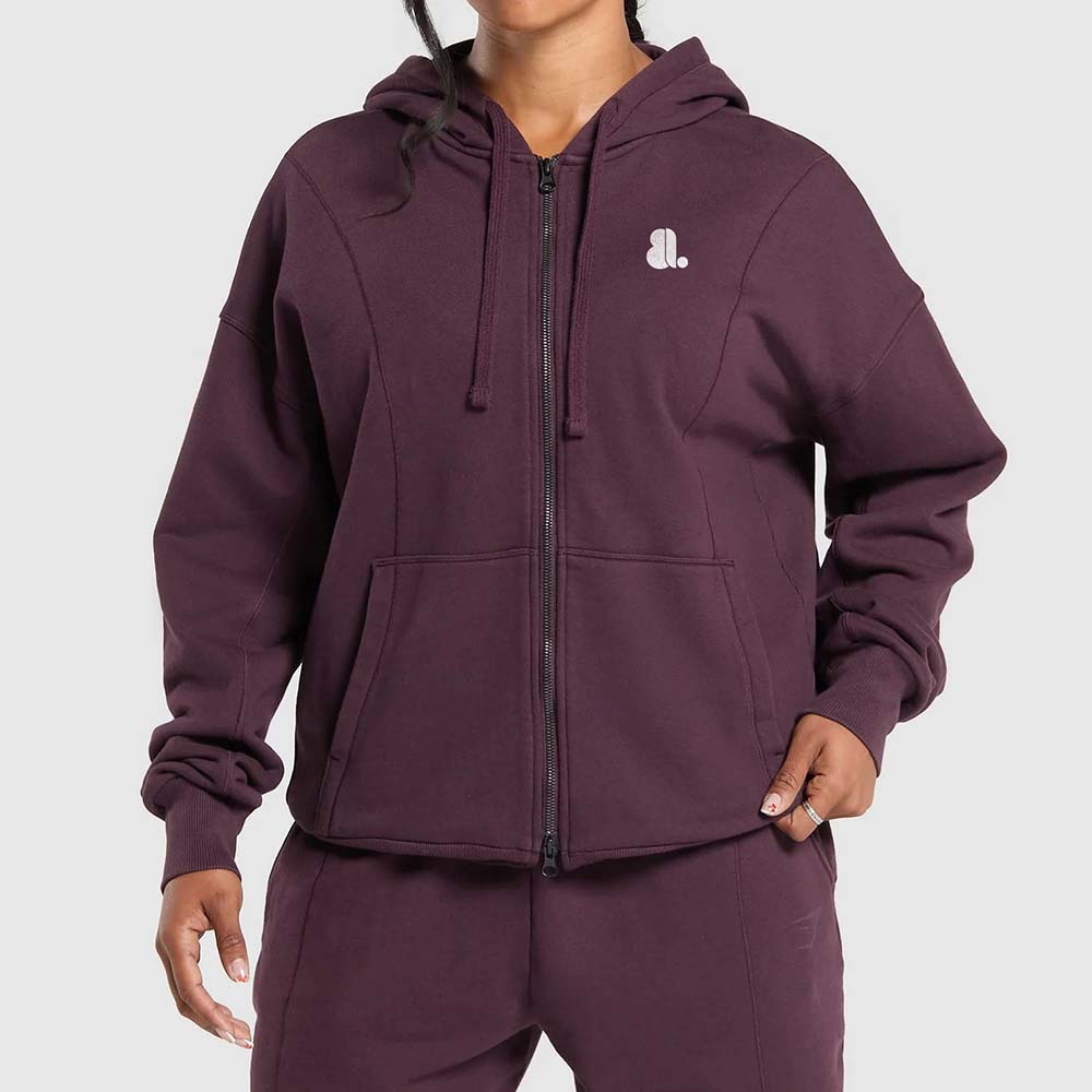 Single Color Zipper Track Suit Women