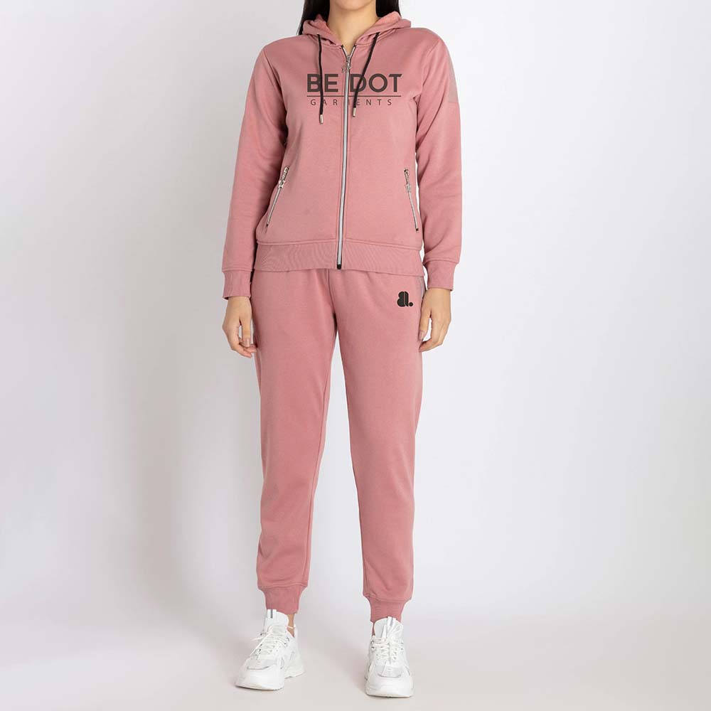 Single Color Zipper Track Suit Women
