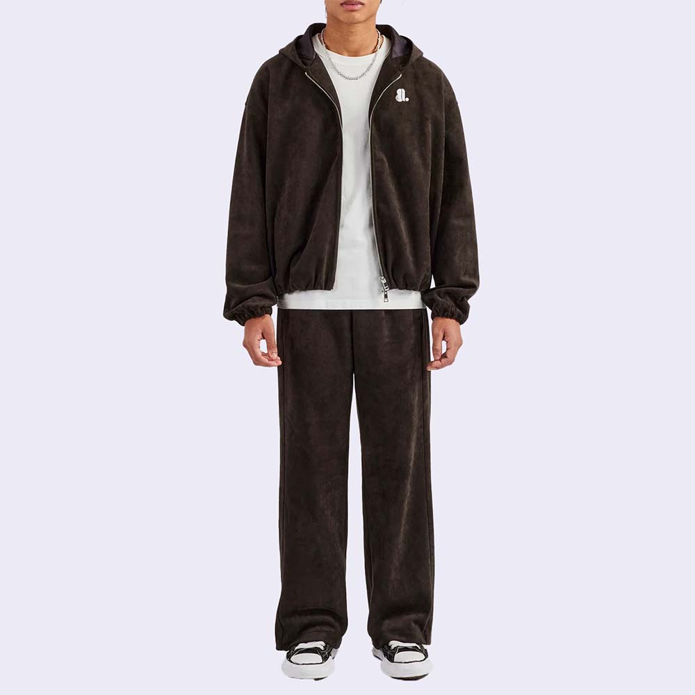 Acid Wash Zipper Track Suit Men