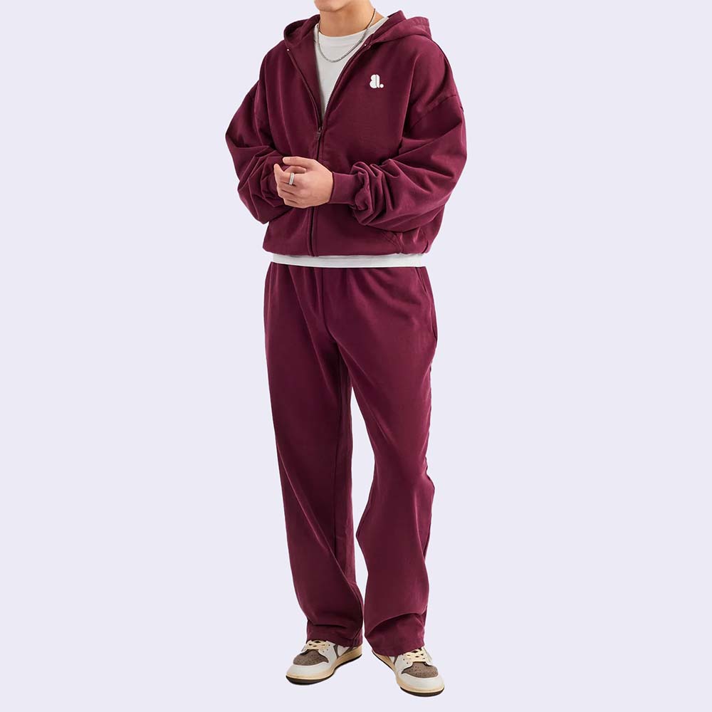 Acid Wash Zipper Track Suit Men